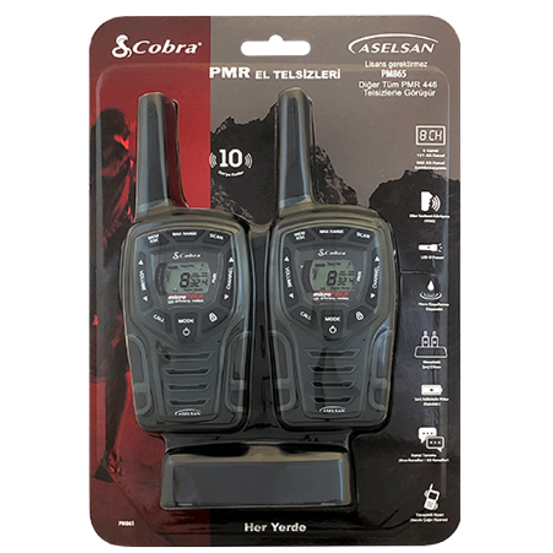 Aselsan Cobra PM865 PMR 2'lı El Telsızı Aselsan Cobra PM865 PMR 2'lı El Telsızı